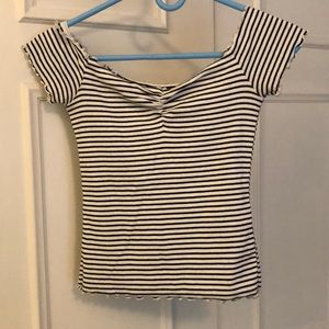 Striped off-the-shoulder top
